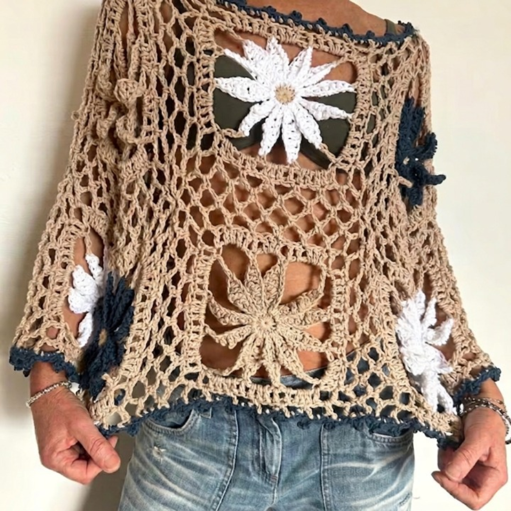 Dahlia Flowers Crochet Top Pattern (With Videos)